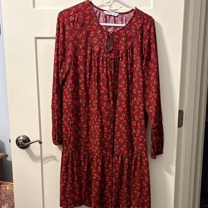 Sonoma Burgundy Floral Top